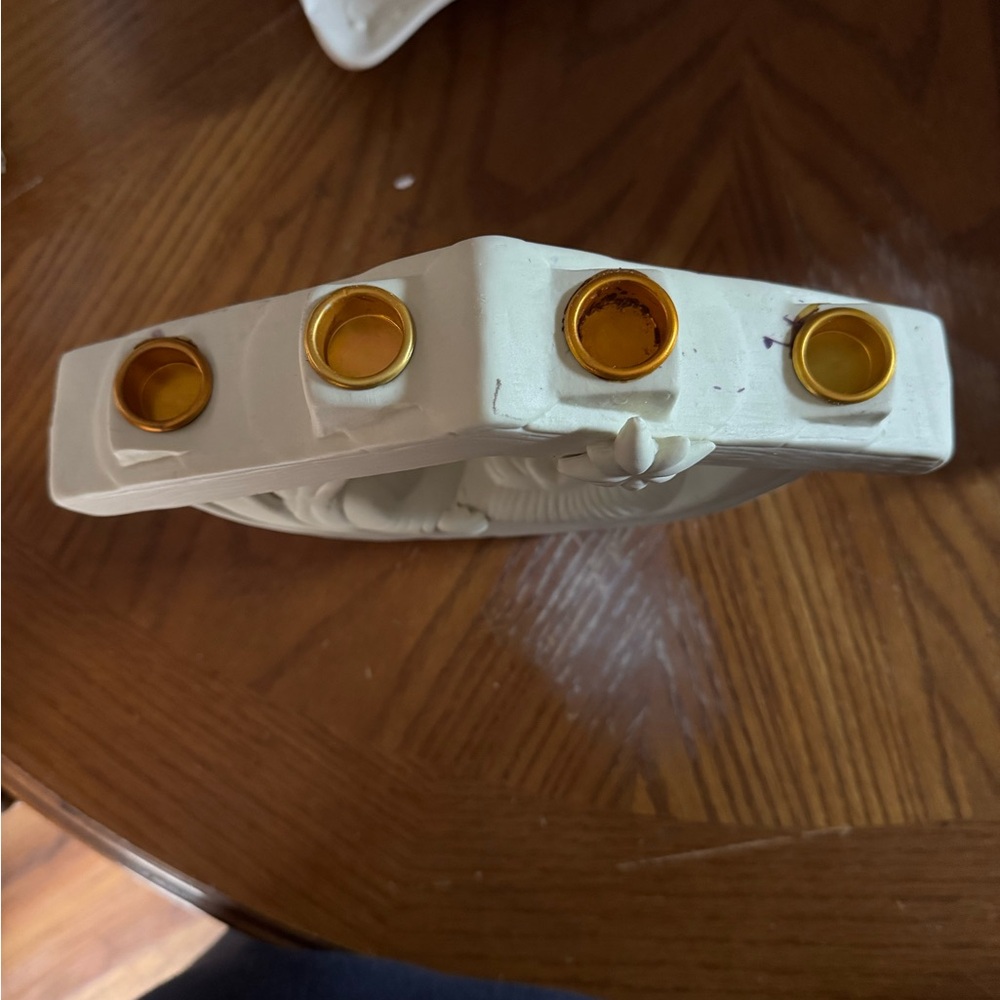 White Nativity Candle Holder - Picture 2 of 2